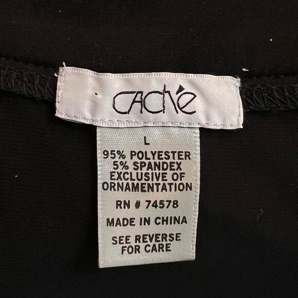 Vintage Cache Black Fringe Tank – Size L - Picture 5 of 5